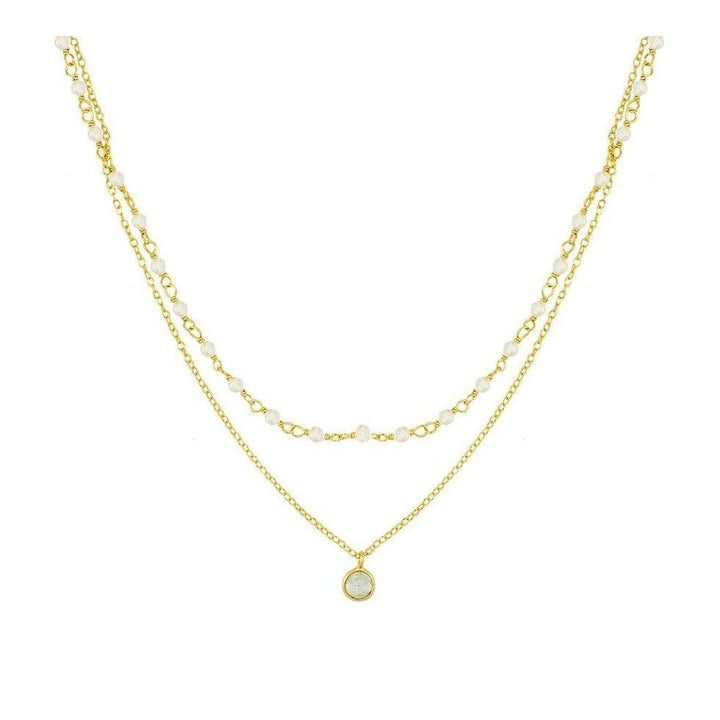 Doppelhalskette Mondstein - Hommforyou by Juwelier Homm